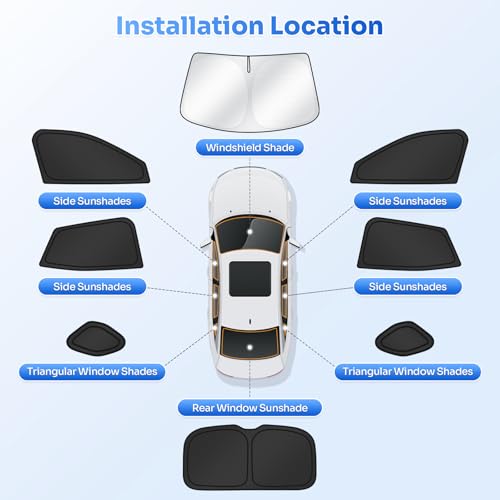 Image of Canvcle Sunshades for 2024 2025 2026 Chevrolet /Chevy Trax Accessories Windshield Sun Shade Side Rear Window Shade Cover Sun Visor Shield Privacy Protection for Camping Keep Vehicle Cool Black 8PCS