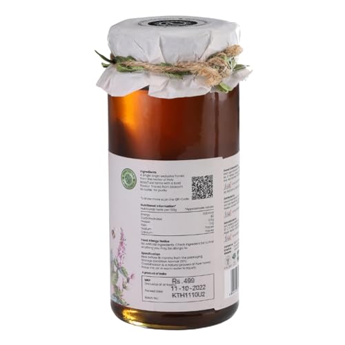 Image of KALON 100% Natural Tulsi Basil Honey | NMR Tested | No Added Sugar and Preservatives | Mild Herbal Flavour with Little Sweetness - 300 gm