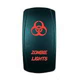 Laser Rocker Switch Backlit ZOMBIE LIGHTS 12V Bright Light Powersports (Red)