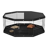 VEVOR Welpenlaufstall 8-TLG. Welpenauslauf 609,6cm hoch Tierlaufstall mit Bodenmatte und Abdeckung aus 600D Oxford-Gewebe Hundelaufstall aus Q235 Hundelaufstall Freilaufgehege