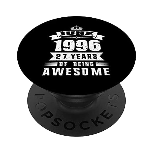 Vintage Junio 1996 Regalos de cumpleaños 27 – Unisex PopSockets PopGrip Intercambiable