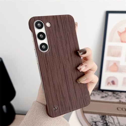 Coque Samsung S23 S22 Ultra PC rigide texture bois marron solide
