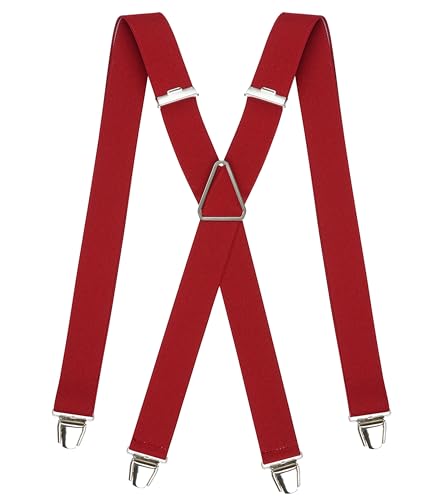 PIERROT Hängslen för män med mycket starka klämmor - Justerbara och elastiska hängslen i en storlek - Hängslen för herrbyxor med kraftig belastning - Livstidsgaranti