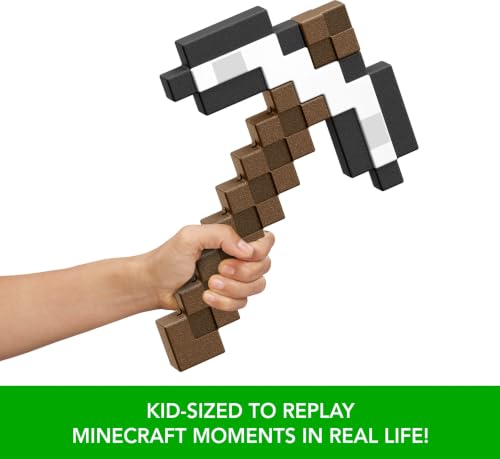 Image of Mattel Minecraft Iron Pickaxe Battle Toy, Kid-Sized Accessory