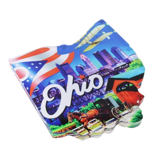 Imán decorativo acrílico Estado de Ohio 3x3.25 pulgadas miniatura 3