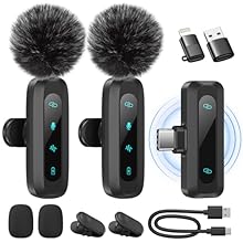 【CLEAR AUDIO & STABLE CONNECTION】Equipped with an advanced DSP chip, this mini microphone ensures crystal-clear sound and stable audio transmission with minimal interference. The lavalier microphone provides clear, high-quality audio for video record...