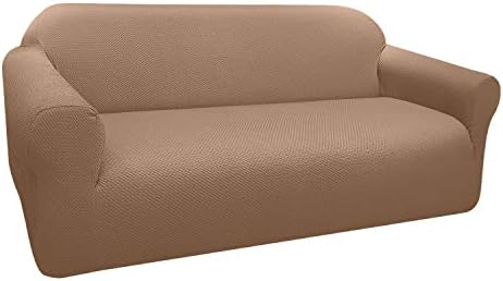 Granbest Thick Sofa Covers 3 Seater Stylish Pattern Stretch Couch Covers Non-Slip Sofa Slipcover with Elastic Bottom for Living Room Dog Pet Furniture Protector (3 Seater, Chocolate)