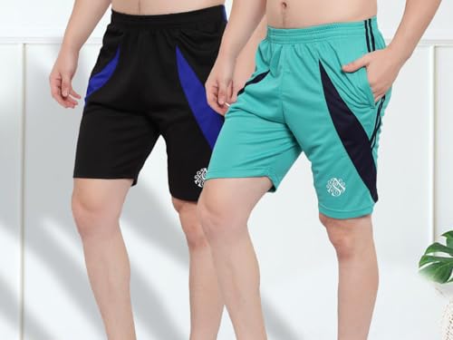Image of DIA A DIA Men's Polycotton Running Sports Gym Shorts Pack of 2