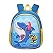 Tanou 2022 Zainetto Asilo Bambino, 12 Inch Zaino Bambini da per Scuola Materna, Zaino Asilo Nido in Stile Animale Simpatico Cartone Animato per Bimbo Piccoli 1-5 Anni, Squalo Blu