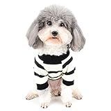 Zunea Hunde-Shirts für Kleine Hunde Sommer Basic T-Shirt Streifen Welpen Kleidung Pailletten Liebe Herz Sweatshirt Weiche Baumwolle Tee Shirt Haustier Kleidung Pullover Chihuahua Bekleidung Gelb XS
