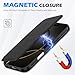 SHIELDON Slim Wallet Case for iPhone 17 Pro Max 6.9-inch 5G 2025 | Genuine Leather | Magnetic Closure | Wireless Charging | RFID Blocking Credit Card Holder | Folio Protective Cover | Black
