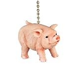 Clementine Design Farmers Pig Ceiling Fan Pull Chain Light Decorative Extension