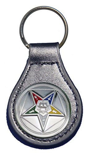 GENUINE TEXAS BRAND Eastern Star Masonic leather key fob or