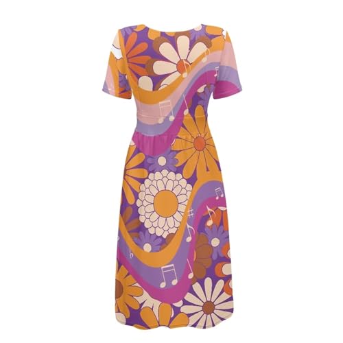 Image of Women's Summer Formal Dresses Short Sleeve Wrap V Neck Dresses Bridesmaid Wedding Guest Dress with Pockets