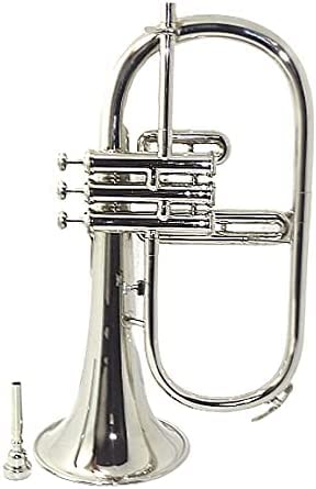 NEW Bb Flat Silver Nickel Flugel Horn With Free Hard Case+Mouthpiece. MRS,2.8