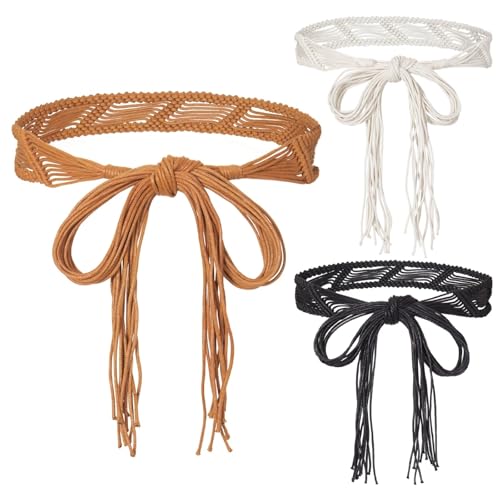 Women Woven Waist Belt Crochet Summer Beach Handwoven Rope Braided Skinny Dress Belt Fashion2