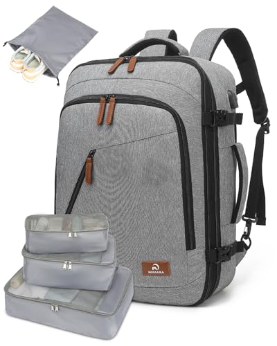 El Mejor Listado de Maleta viajera de esta semana. 50 NOMARA Mochila de Viaje 10 kg Avion, Mochilas Viaje de 50L Grande Impermeable para Mujeres y Hombres, Puerto USB Integrado, 4 Cubos Embalaje, Maleta Mano Funcional, Regalo para...