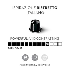 Nespresso Capsules Original Line, Ristretto Intenso, Dark Roast Coffee, 50 Count Coffee Pods Nespresso Capsules Original Line Ristretto Intenso Dark Roast Coffee 50 Count Coffee Pods