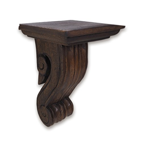Cinmin 10 Inch Handcarved Corbel Wood Wall Bracket/Floating Shelf (Bordeaux) #TOP1