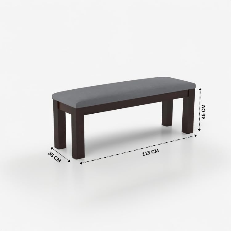Image of Solid Wood Seating Bench for Indoor and Outdoor Uses l Bench for Daining Room, Balcouny, Office, Gym, Garden l Easy DIY l Walnut Finish l 44x14.5x17.5 Inch