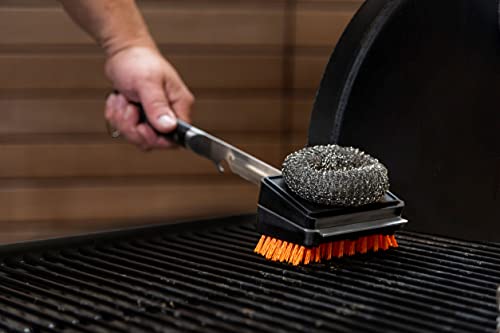 Oklahoma Joe's 1517367W06 Blacksmith Combo Grill Replacement Steel Wool Brush Head, Black/Gray