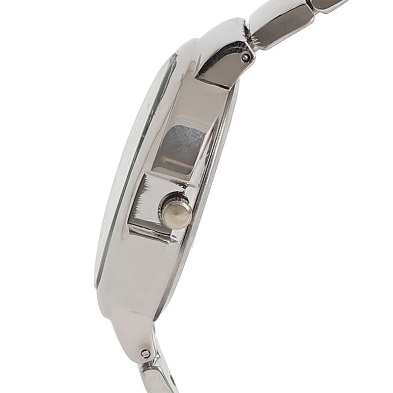 Image of Haute Sauce Women's The Pantheonique Oval Watch | Metallic Silver Stainless Steel Strap | Metallic Silver Dial | One-Size | Foldover Closure | Quartz | Analogue | Wrist Belt Watch For Female And Girls