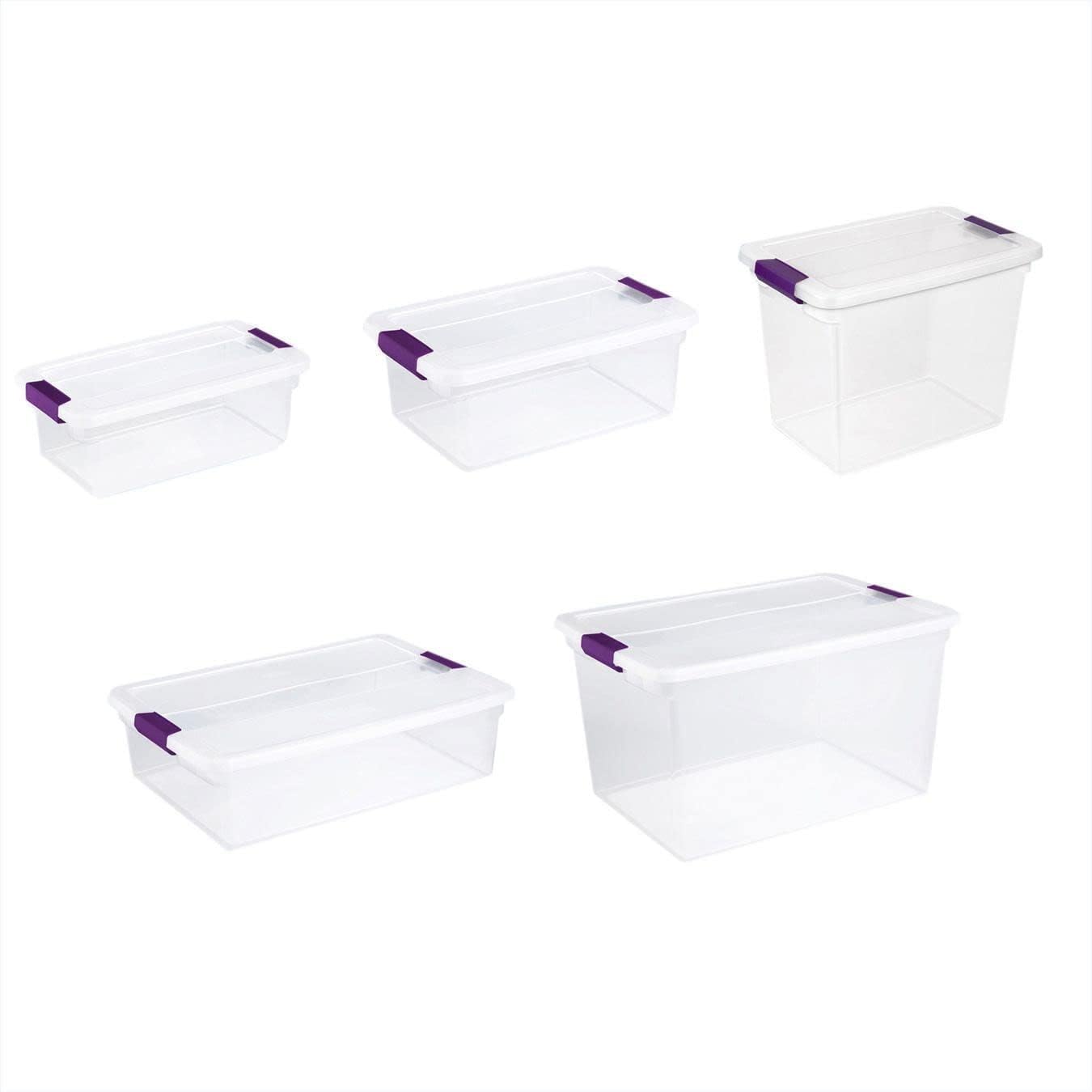 Sterilite 17531712 Clearview Storage Box With Latched Lid - 15 Qt. 17"L x 11-1/8"W x 6-1/2"H - Lot of 12