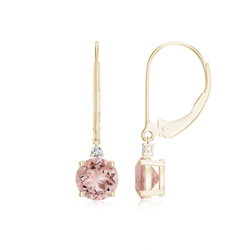 Image of Goldhartz 2 Ct. Natural Amethyst 6 mm Leverback Earrings for Women in 14k Gold Micron Plated 925 Sterling Silver, January Birthstone Dangle Earrings Jewelry for Her