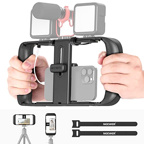 Neewer Smartphone Video Rig, Phone Video Stabilizer Grip Vlogging Cage With Cold Shoe Tripod Mount, Phone Rig For Videomaker Film Maker Video Grapher Compatible With Iphone Samsung And More, A104 #TOP17