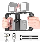 NEEWER Smartphone Video Rig, Phone Video Stabilizer Grip Vlogging Cage with Cold Shoe Tripod Moun...