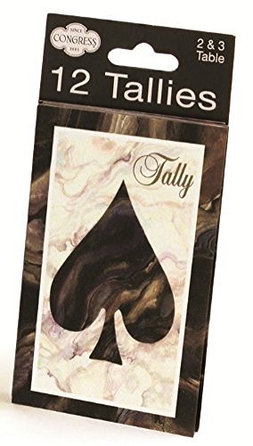 Congress Black Marble Heart and Spade Bridge Tally