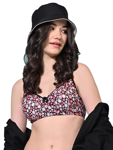 Image of FIMS - Fashion is my style Women Cotton Blend Padded Non-Wired Everyday Bra Pack of 1 Cup- B Multicolor