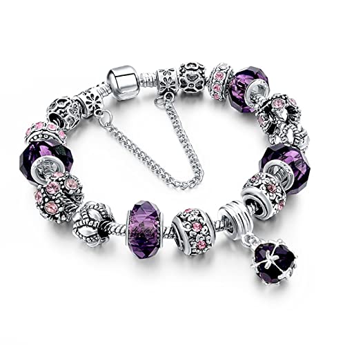 FUNGTN Women's Bracelet Jewelry Crystal Bracelet With Hinge Jewelry Bangle Gem Stone Amethyst Bangle Jewelry and Heart Big Sister Necklace for Women Girls Sister Charm Gift,C