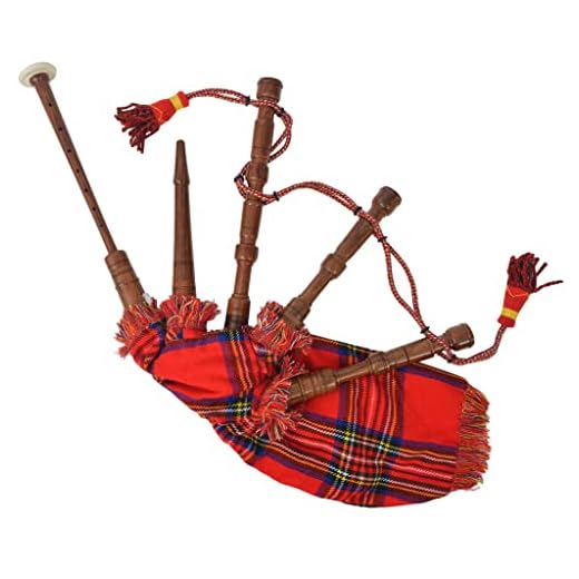 vidaXL Säckpipa för barn röd Royal Stewart tartan