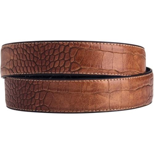 Greg Norman Men's Reversible Croco Print Leather Golf Belt Tan/Black 383