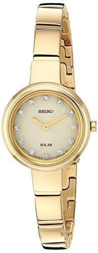 Seiko SUP366 Core Solar Gold Tone Diamond Accent Women's Stainless Watch