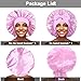 2Pcs Satin Silk Hair Bonnet for Sleeping Women,Large Bonnets with Elastic Wide Tie Band Silk Sleep Cap,Hair Wrap Night Cap with Adjustable Straps for Black Women Curly Hairs Jumbo Bonnet Braid - Pink