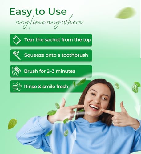 Image of Travel Toothpaste Sachets - Eco-Friendly Single-Use Natural Toothpaste in Kraft Pouch - Ideal for Hotels, Travel, Guests & Events - Herbal Formula (200)
