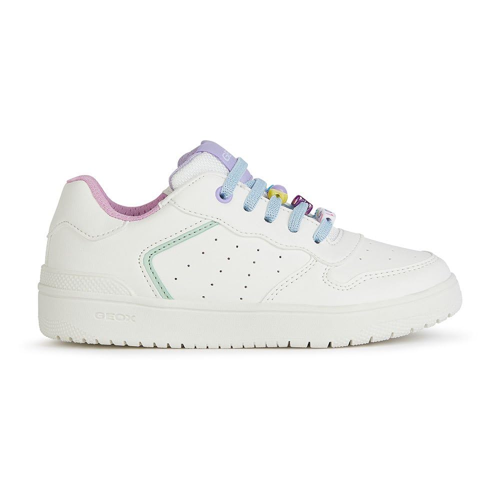 Geox J Washiba Girl D Sneaker, White, 7.5 UK Child