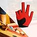 Kdjuope Professional Billiard Glove Cue Pool Gloves, Left Hand, Portable, Lightweight, Gym Cue Separate Finger Gloves Snooker Glove, Red