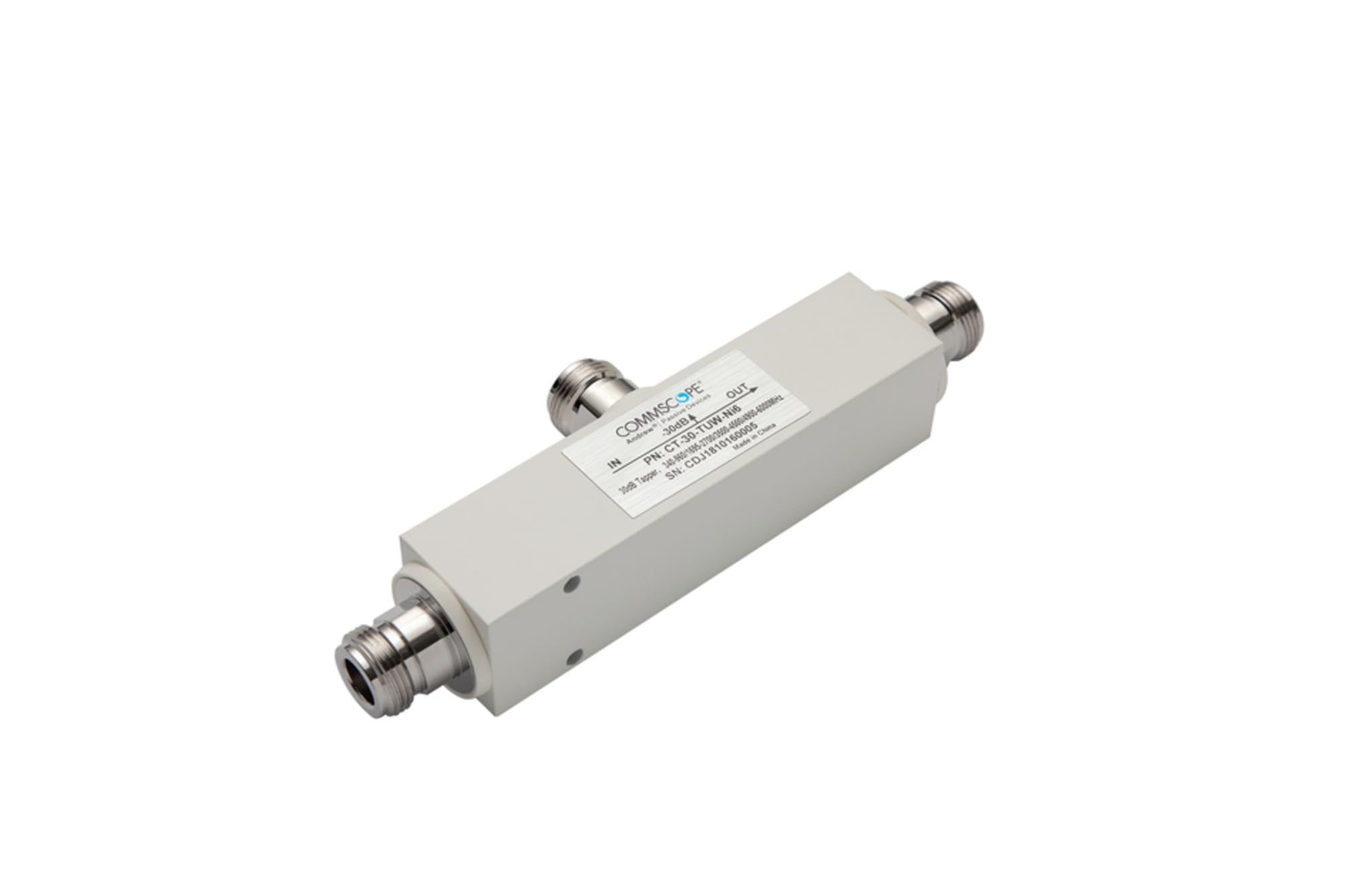 CommScope - CT-30-TUW-NI6 - 340 6000 MHz 30 dB Tapper, N Female, Trimetal