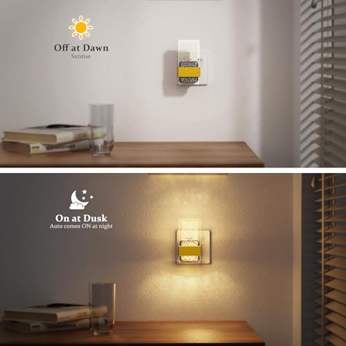 JandCase Night Light Plug in Wall, Plug in Night Light with Dusk to Dawn Sensor, Dimmable 0-100LM, Nightlight Kid 3000K Warm White, Acrylic Bubble Plugin Wall Light for Bedroom Hallway Kitchen 2 Packs - Image 6