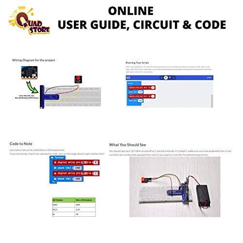 Image of Quad Store Super Starter Kit Compatible with BBC Microbit All Versions | Microbit board not included. Features smart learning sensors & modules. Build interactive STEM & robotics projects.
