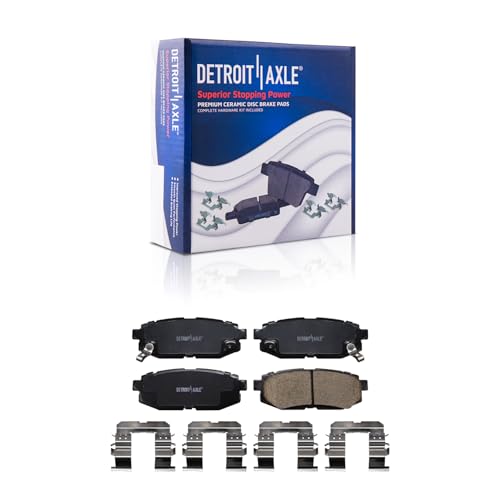 Image of Detroit Axle - Rear Brake Pads for Subaru Outback Forester Legacy BRZ B9 Tribeca Scion FR-S Toyota 86 Ceramic Brake Pads w /Hardware Replacement