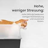 Iris Ohyama Katzenklo mit Schaufel, bis 7 kg, Blau, offen, ohne Deckel, Katzentoilette, hoher Abnehmbarer Rand, Für große Katzen, Kätzchen, Toilet, XXL Toilette, BPA-frei, Cat Litter Box, CLH-12
