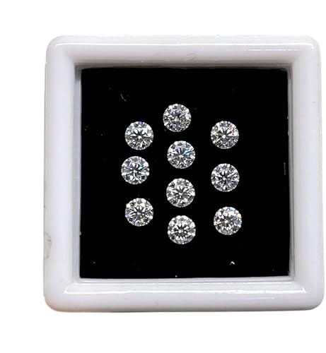 3 mm Natural Certified Diamonds – Round Cut Loose Stones (Set of 10) | VVS1 Clarity, D Color, IF Grade | Real Gemstones for Jewelry Making and Gift Collection