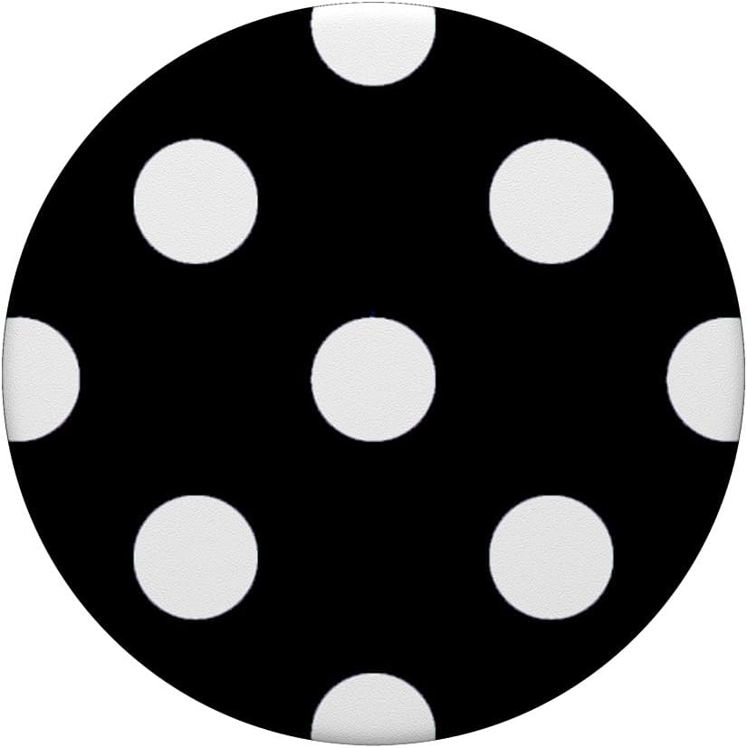 Polka Dot Black and White Pattern PopSockets Adhesive PopGrip - Image 3