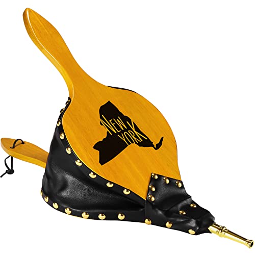 Thygiftree Fireplace Bellows Indoor 19X8 Custom Large Wood Fire Blower With Hanging Strap, Long Handle, Metal Nozzle, Tool For Fireplace, Fire Pit, Wood Stove, Bbq, Fireplace Decor - New York #TOP25