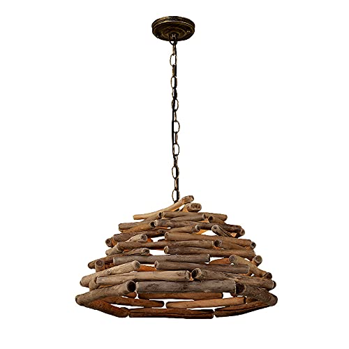 SHUANF Bambuslaterne Pendelleuchte im ländlichen Stil, Kreativer...