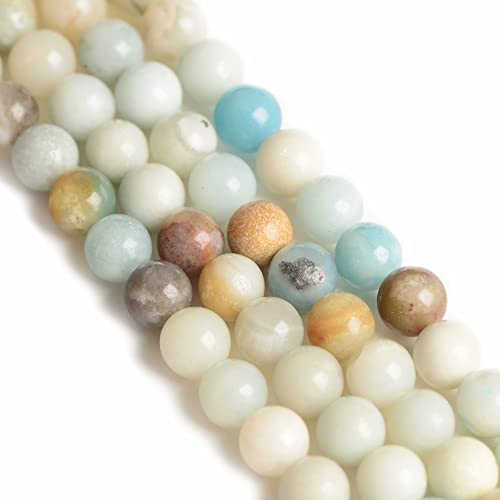 VNVETYTO 1 Strang natürliche 8 mm Amazonit-Steinperlen poliert runde glatte Edelsteinperlen für die Schmuckherstellung 38,1 cm